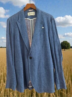 Oliver Spencer Light Blue Linen Sport Coat